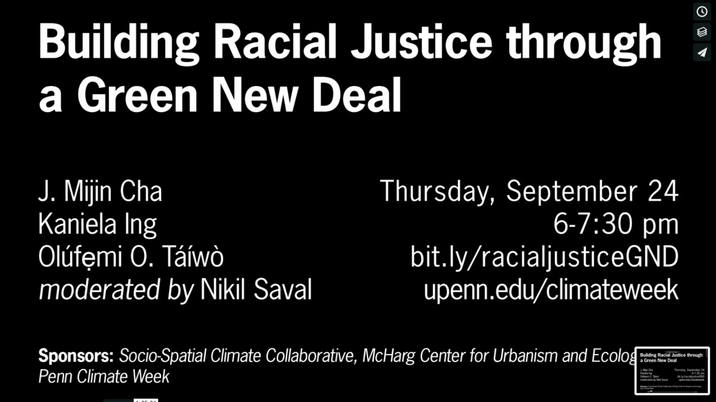 Building Racial Justice through a Green New Deal Climate Week